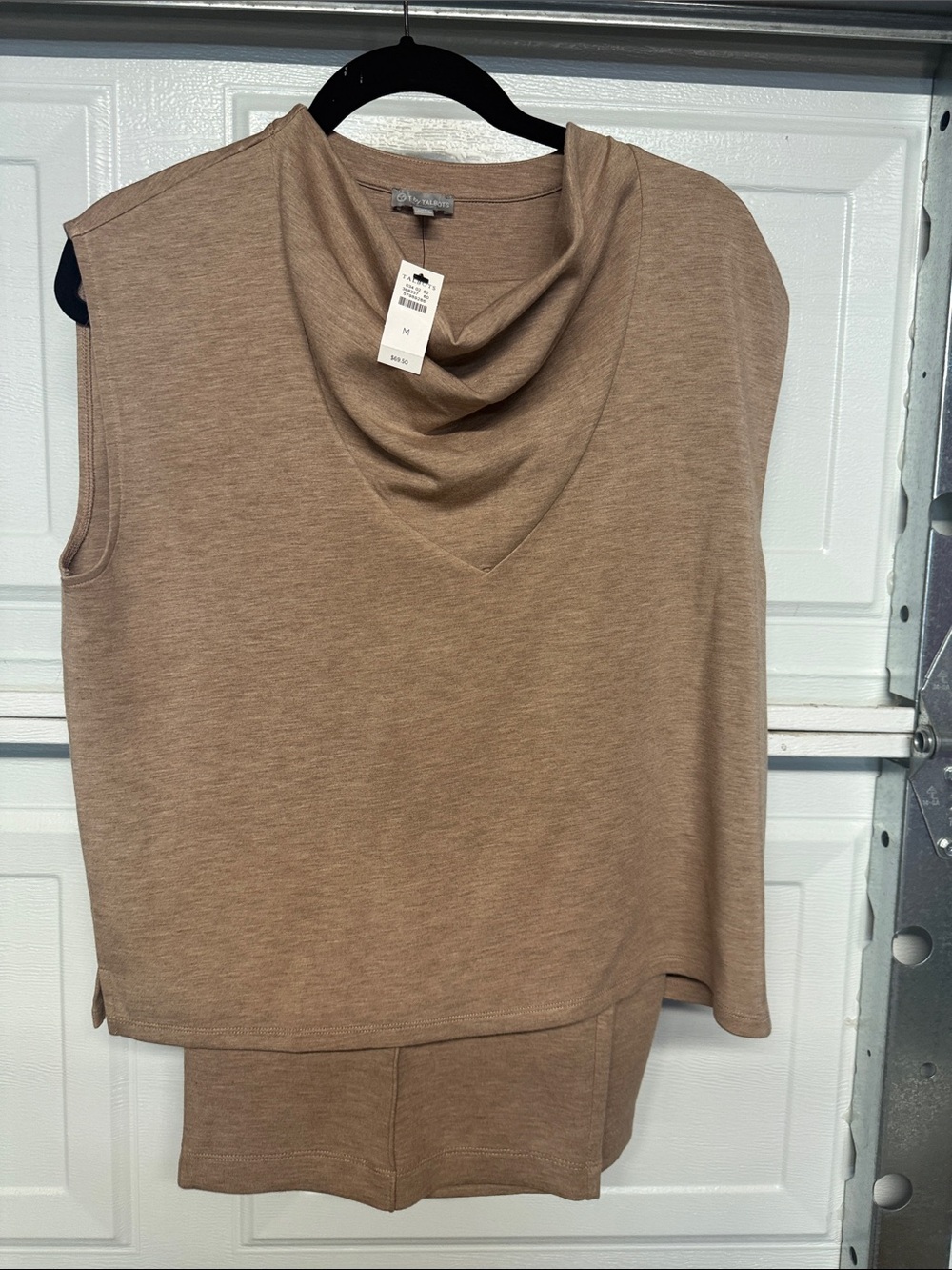 Talbots Taupe Sleeveless Cowl Neck Sweater Shell